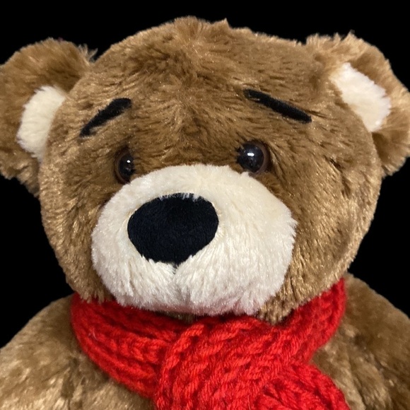 build-a-bear Bearamy Bear with red scarf super soft plush - Picture 4 of 6